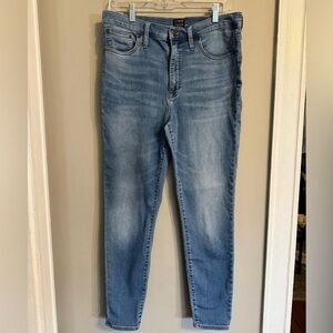 J. Crew 10” High Rise Medium Blue Skinny Jeans